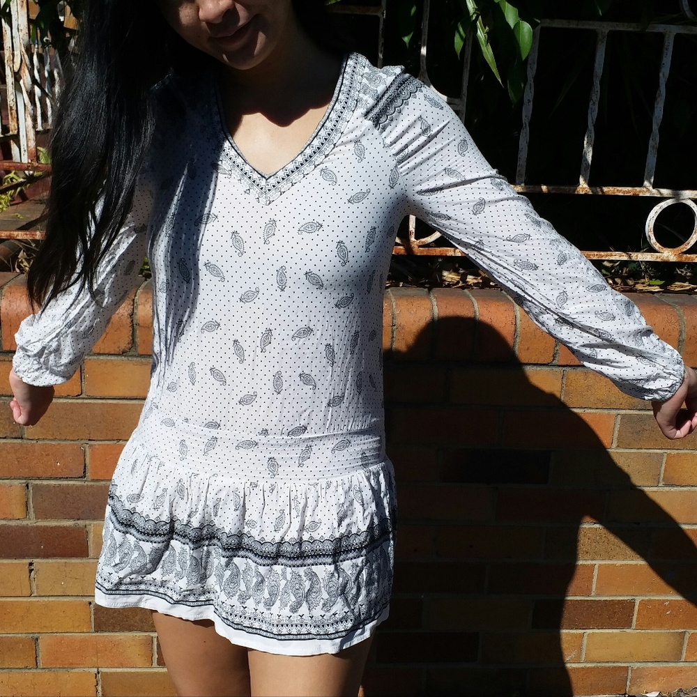 AVA. gypsy boho white dress
